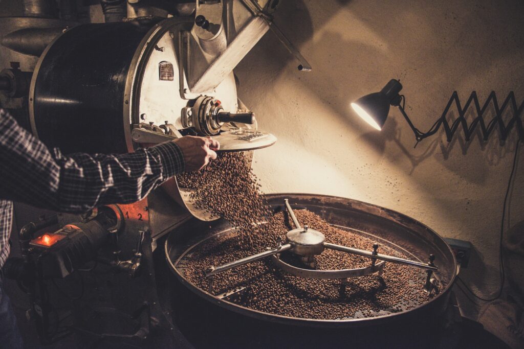 Coffee roaster at work in Florence, Italy
